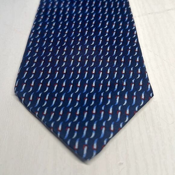 Brooks Brothers Makers 100% silk tie Made in Italy necktie seal blue navy - Picture 1 of 5